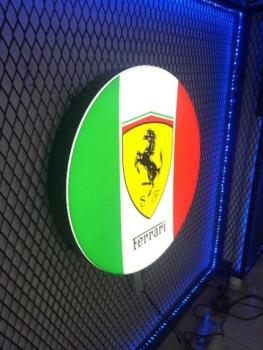 Ferrari Leuchtschild Italienische Flagge